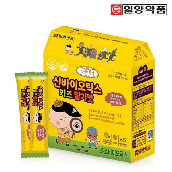 일양약품 엉덩이탐정 신바이오틱스키즈 딸기맛 2g x 60포